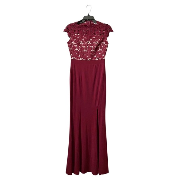 Rephyllis Bridesmaid/Prom Long Dress Women's Size S Wine Formal Lace Layered NWT - Picture 2 of 6